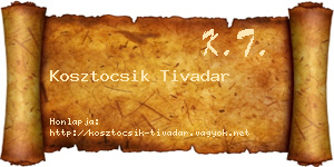 Kosztocsik Tivadar névjegykártya